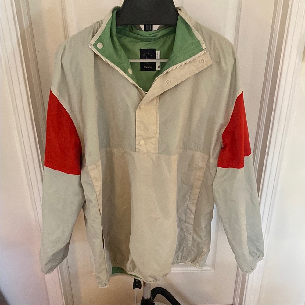 Original Use Green and Red Windbreaker Jacket